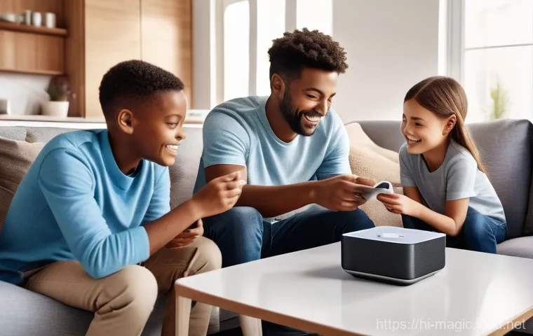 마술 아이템 - **Modern AI & Smart Home Integration**
An inviting, brightly lit living room in a modern home. A...