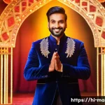 Home 21 마술 공연의 기법과 기획 - A charismatic magician performing on a richly decorated stage with warm, colorful lighting and an in...