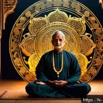 Home 23 마술의 상징성 - A detailed digital artwork featuring ancient Indian swastika symbols glowing with golden light, surr...